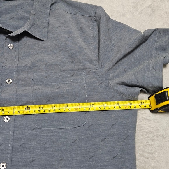 Vuori Men Bridge Short Sleeve Button Down Shirt Gray Pattern Stretch Small V184 - Picture 11 of 13